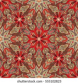 Ornate floral seamless texture, endless pattern with vintage mandala elements. Can be used for wallpaper, pattern fills, web page background, surface textures.Islam, Arabic, Indian, ottoman motifs.