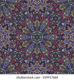Ornate floral seamless texture, endless pattern with vintage mandala elements. Can be used for wallpaper, pattern fills, web page background, surface textures.Islam, Arabic, Indian, ottoman motifs.