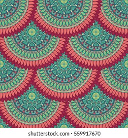 Ornate floral seamless texture, endless pattern with vintage mandala elements. Can be used for wallpaper, pattern fills, web page background, surface textures.Islam, Arabic, Indian, ottoman motifs.