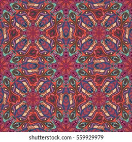 Ornate floral seamless texture, endless pattern with vintage mandala elements. Can be used for wallpaper, pattern fills, web page background, surface textures.Islam, Arabic, Indian, ottoman motifs.
