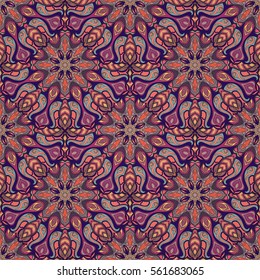 Ornate floral seamless texture, endless pattern with vintage mandala elements. Can be used for wallpaper, pattern fills, web page background, surface textures.Islam, Arabic, Indian, ottoman motifs.