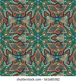 Ornate floral seamless texture, endless pattern with vintage mandala elements. Can be used for wallpaper, pattern fills, web page background, surface textures.Islam, Arabic, Indian, ottoman motifs.