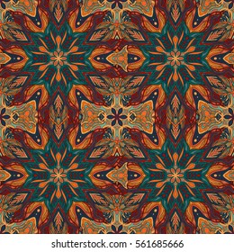 Ornate floral seamless texture, endless pattern with vintage mandala elements. Can be used for wallpaper, pattern fills, web page background, surface textures.Islam, Arabic, Indian, ottoman motifs.