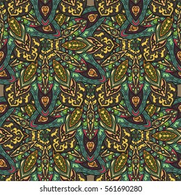 Ornate floral seamless texture, endless pattern with vintage mandala elements. Can be used for wallpaper, pattern fills, web page background, surface textures.Islam, Arabic, Indian, ottoman motifs.