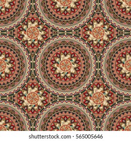 Ornate floral seamless texture, endless pattern with vintage mandala elements. Can be used for wallpaper, pattern fills, web page background, surface textures.Islam, Arabic, Indian, ottoman motifs.