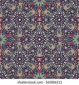 Ornate floral seamless texture, endless pattern with vintage mandala elements. Can be used for wallpaper, pattern fills, web page background, surface textures.Islam, Arabic, Indian, ottoman motifs.
