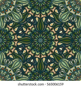 Ornate floral seamless texture, endless pattern with vintage mandala elements. Can be used for wallpaper, pattern fills, web page background, surface textures.Islam, Arabic, Indian, ottoman motifs.