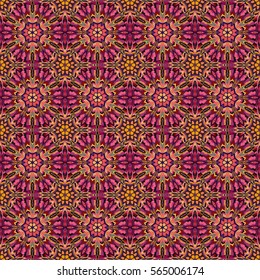 Ornate floral seamless texture, endless pattern with vintage mandala elements. Can be used for wallpaper, pattern fills, web page background, surface textures.Islam, Arabic, Indian, ottoman motifs.