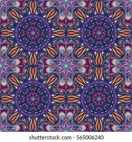 Ornate floral seamless texture, endless pattern with vintage mandala elements. Can be used for wallpaper, pattern fills, web page background, surface textures.Islam, Arabic, Indian, ottoman motifs.