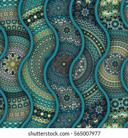 Ornate floral seamless texture, endless pattern with vintage mandala elements. Can be used for wallpaper, pattern fills, web page background, surface textures.Islam, Arabic, Indian, ottoman motifs.