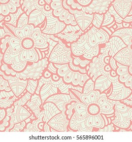 Ornate floral seamless texture, endless pattern with flowers. Hand drawn doodle flowers. Can be used for wallpaper, pattern fills, web page background, surface textures, eps10