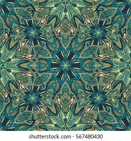 Ornate floral seamless texture, endless pattern with vintage mandala elements. Can be used for wallpaper, pattern fills, web page background, surface textures.Islam, Arabic, Indian, ottoman motifs.