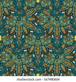 Ornate floral seamless texture, endless pattern with vintage mandala elements. Can be used for wallpaper, pattern fills, web page background, surface textures.Islam, Arabic, Indian, ottoman motifs.