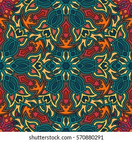 Ornate floral seamless texture, endless pattern with vintage mandala elements. Can be used for wallpaper, pattern fills, web page background, surface textures.Islam, Arabic, Indian, ottoman motifs.