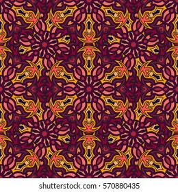 Ornate floral seamless texture, endless pattern with vintage mandala elements. Can be used for wallpaper, pattern fills, web page background, surface textures.Islam, Arabic, Indian, ottoman motifs.