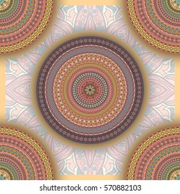 Ornate floral seamless texture, endless pattern with vintage mandala elements. Can be used for wallpaper, pattern fills, web page background, surface textures.Islam, Arabic, Indian, ottoman motifs.