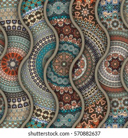 Ornate floral seamless texture, endless pattern with vintage mandala elements. Can be used for wallpaper, pattern fills, web page background, surface textures.Islam, Arabic, Indian, ottoman motifs.