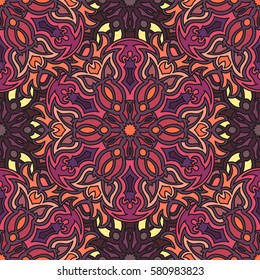 Ornate floral seamless texture, endless pattern with vintage mandala elements. Can be used for wallpaper, pattern fills, web page background, surface textures.Islam, Arabic, Indian, ottoman motifs.