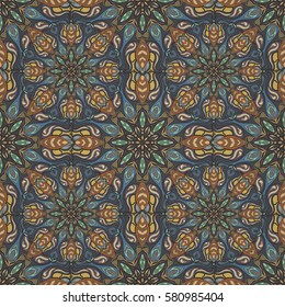 Ornate floral seamless texture, endless pattern with vintage mandala elements. Can be used for wallpaper, pattern fills, web page background, surface textures.Islam, Arabic, Indian, ottoman motifs.