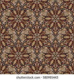Ornate floral seamless texture, endless pattern with vintage mandala elements. Can be used for wallpaper, pattern fills, web page background, surface textures.Islam, Arabic, Indian, ottoman motifs.