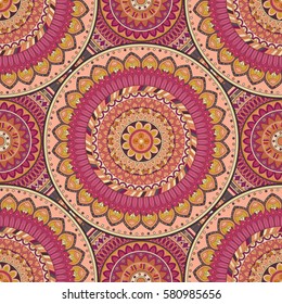 Ornate floral seamless texture, endless pattern with vintage mandala elements. Can be used for wallpaper, pattern fills, web page background, surface textures.Islam, Arabic, Indian, ottoman motifs.