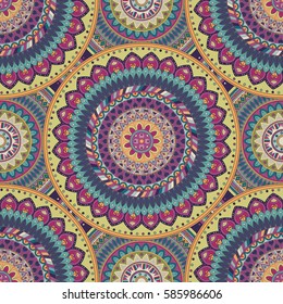 Ornate floral seamless texture, endless pattern with vintage mandala elements. Can be used for wallpaper, pattern fills, web page background, surface textures.Islam, Arabic, Indian, ottoman motifs.