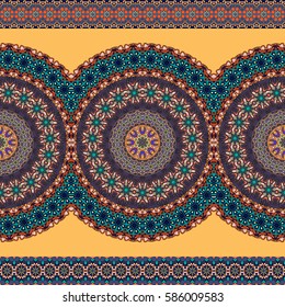 Ornate floral seamless texture, endless pattern with vintage mandala elements. Can be used for wallpaper, pattern fills, web page background, surface textures.Islam, Arabic, Indian, ottoman motifs.