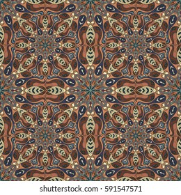 Ornate floral seamless texture, endless pattern with vintage mandala elements. Can be used for wallpaper, pattern fills, web page background, surface textures.Islam, Arabic, Indian, ottoman motifs.