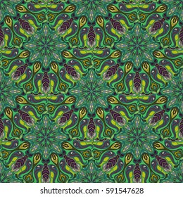 Ornate floral seamless texture, endless pattern with vintage mandala elements. Can be used for wallpaper, pattern fills, web page background, surface textures.Islam, Arabic, Indian, ottoman motifs.