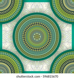 Ornate floral seamless texture, endless pattern with vintage mandala elements. Can be used for wallpaper, pattern fills, web page background, surface textures.Islam, Arabic, Indian, ottoman motifs.