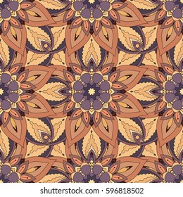 Ornate floral seamless texture, endless pattern with vintage mandala elements. Can be used for wallpaper, pattern fills, web page background, surface textures.Islam, Arabic, Indian, ottoman motifs.