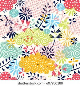 Ornate floral seamless texture, endless pattern with flowers. Seamless pattern can be used for wallpaper, pattern fills, web page background, surface textures.