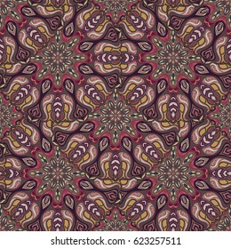 Ornate floral seamless texture, endless pattern with vintage mandala elements. Can be used for wallpaper, pattern fills, web page background, surface textures.Islam, Arabic, Indian, ottoman motifs.