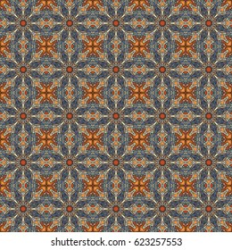 Ornate floral seamless texture, endless pattern with vintage mandala elements. Can be used for wallpaper, pattern fills, web page background, surface textures.Islam, Arabic, Indian, ottoman motifs.