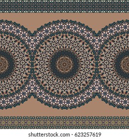 Ornate floral seamless texture, endless pattern with vintage mandala elements. Can be used for wallpaper, pattern fills, web page background, surface textures.Islam, Arabic, Indian, ottoman motifs.