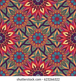 Ornate floral seamless texture, endless pattern with vintage mandala elements. Can be used for wallpaper, pattern fills, web page background, surface textures.Islam, Arabic, Indian, ottoman motifs.