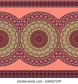 Ornate floral seamless texture, endless pattern with vintage mandala elements. Can be used for wallpaper, pattern fills, web page background, surface textures.Islam, Arabic, Indian, ottoman motifs.