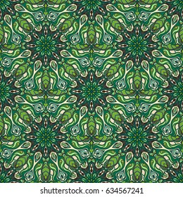 Ornate floral seamless texture, endless pattern with vintage mandala elements. Can be used for wallpaper, pattern fills, web page background, surface textures.Islam, Arabic, Indian, ottoman motifs.