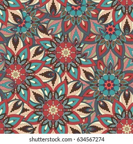 Ornate floral seamless texture, endless pattern with vintage mandala elements. Can be used for wallpaper, pattern fills, web page background, surface textures.Islam, Arabic, Indian, ottoman motifs.