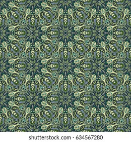 Ornate floral seamless texture, endless pattern with vintage mandala elements. Can be used for wallpaper, pattern fills, web page background, surface textures.Islam, Arabic, Indian, ottoman motifs.
