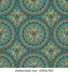 Ornate floral seamless texture, endless pattern with vintage mandala elements. Can be used for wallpaper, pattern fills, web page background, surface textures.Islam, Arabic, Indian, ottoman motifs.