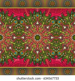 Ornate floral seamless texture, endless pattern with vintage mandala elements. Can be used for wallpaper, pattern fills, web page background, surface textures.Islam, Arabic, Indian, ottoman motifs.