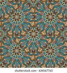 Ornate floral seamless texture, endless pattern with vintage mandala elements. Can be used for wallpaper, pattern fills, web page background, surface textures.Islam, Arabic, Indian, ottoman motifs.