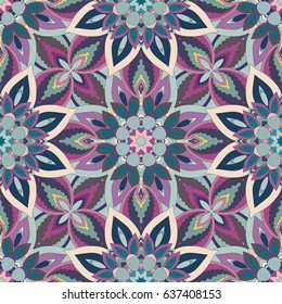 Ornate floral seamless texture, endless pattern with vintage mandala elements. Can be used for wallpaper, pattern fills, web page background, surface textures.Islam, Arabic, Indian, ottoman motifs.