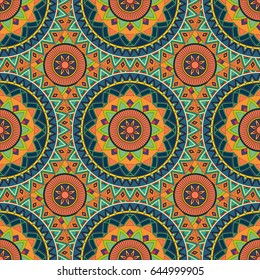 Ornate floral seamless texture, endless pattern with vintage mandala elements. Can be used for wallpaper, pattern fills, web page background, surface textures.Islam, Arabic, Indian, ottoman motifs.
