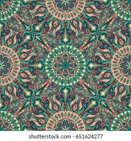 Ornate floral seamless texture, endless pattern with vintage mandala elements. Can be used for wallpaper, pattern fills, web page background, surface textures.Islam, Arabic, Indian, ottoman motifs.