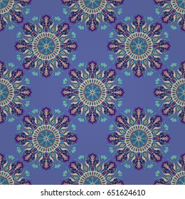 Ornate floral seamless texture, endless pattern with vintage mandala elements. Can be used for wallpaper, pattern fills, web page background, surface textures.Islam, Arabic, Indian, ottoman motifs.