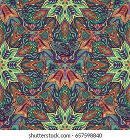 Ornate floral seamless texture, endless pattern with vintage mandala elements. Can be used for wallpaper, pattern fills, web page background, surface textures.Islam, Arabic, Indian, ottoman motifs.