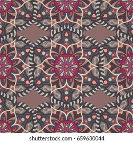 Ornate floral seamless texture, endless pattern with vintage mandala elements. Can be used for wallpaper, pattern fills, web page background, surface textures.Islam, Arabic, Indian, ottoman motifs.