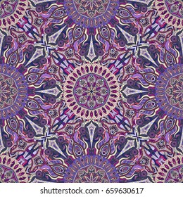Ornate floral seamless texture, endless pattern with vintage mandala elements. Can be used for wallpaper, pattern fills, web page background, surface textures.Islam, Arabic, Indian, ottoman motifs.
